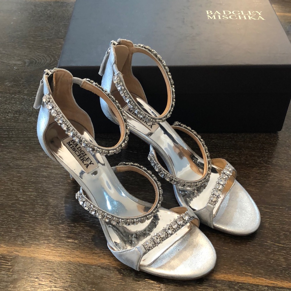 Silver Threestrap Badgley Mischa heels